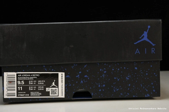 Official Maikesneakers CT8527-018 Game Retro Royal 4 Black Jordan 0817